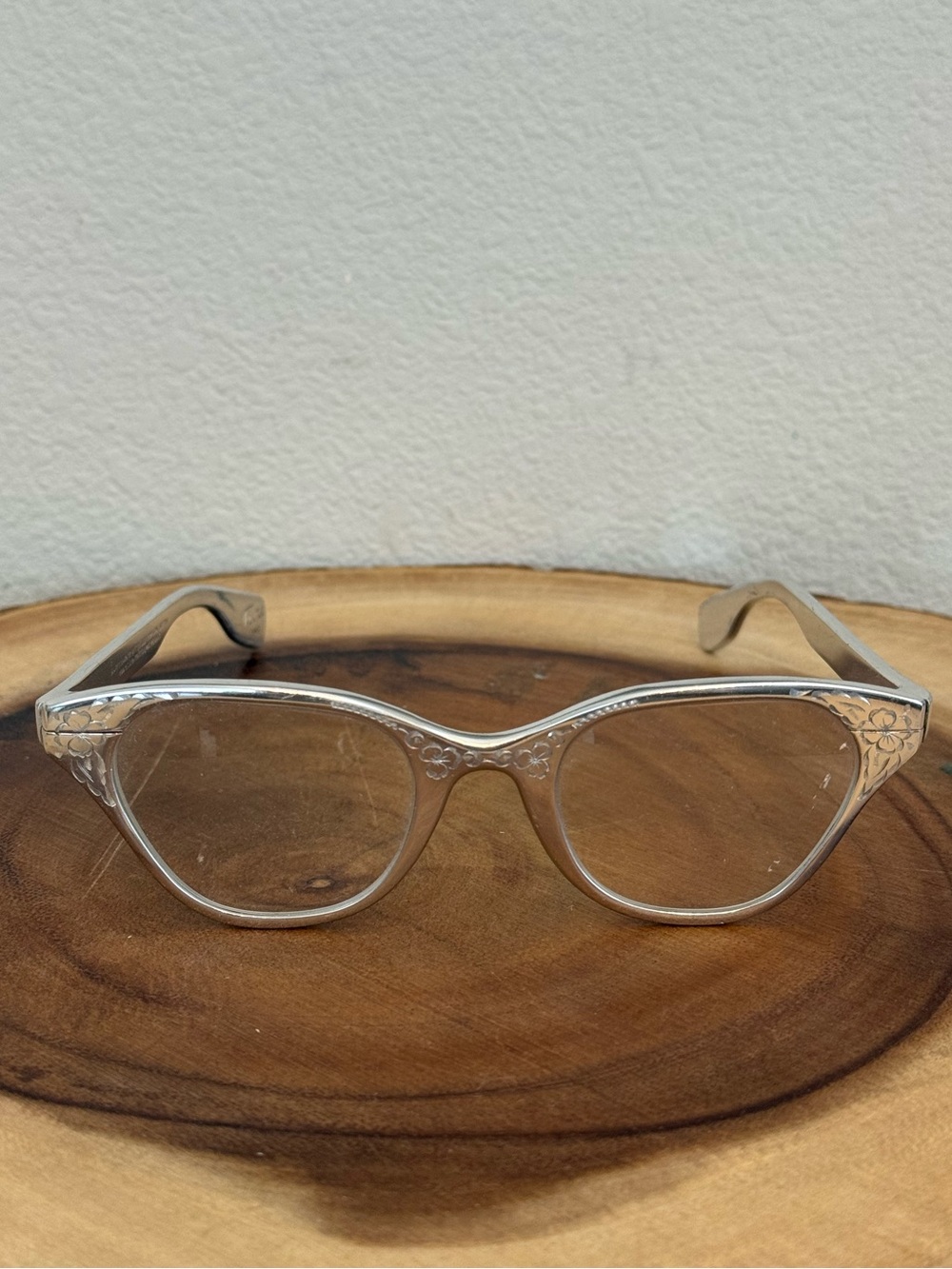 TURA Japan RARE Vintage 50’s Cat Eye Silver Aluminum Eyeglasses Frames